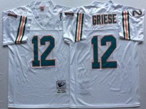 Miami Dolphins #12 Bob Griese Throwback White Jersey