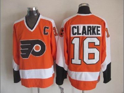 Philadelphia Flyers #16 Bobby Clarke CCM Vintage Orange Jersey