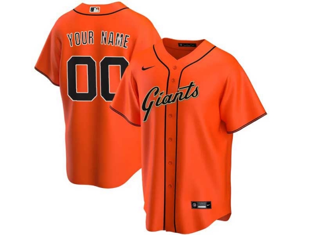 San Francisco Giants #00 Orange Cool Base Custom Jersey - Click Image to Close