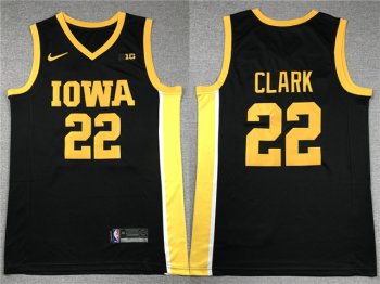 NCAA Iowa Hawkeyes #22 Caitlin Clark Black Yellow College Basketball Jersey