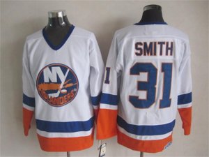 New York Islanders #31 Billy Smith CCM Vintage White Jersey