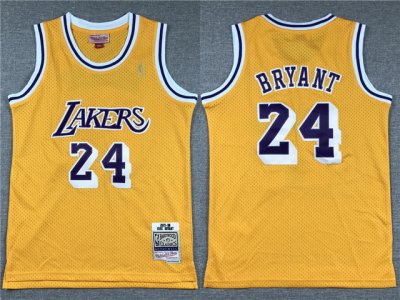 Youth Los Angeles Lakers #24 Kobe Bryant 2007-08 Gold Hardwood Classics Jersey