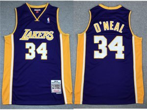 Los Angeles Lakers #34 Shaquille O'Neal 1999-00 Purple Hardwood Classics Jersey