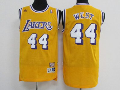 Los Angeles Lakers #44 Jerry West Gold Throwback Jersey