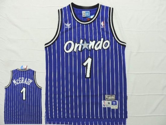 Orlando Magic #1 Tracy McGrady Blue Hardwood Classic Jersey