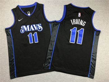 Youth Dallas Mavericks #11 Kyrie Irving 2023-24 Black City Edition Swingman Jersey