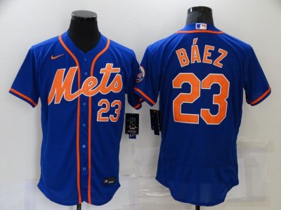 New York Mets #23 Javier Baez Blue Flex Base Jersey