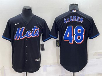 New York Mets #48 Jacob deGrom Black Cool Base Jersey