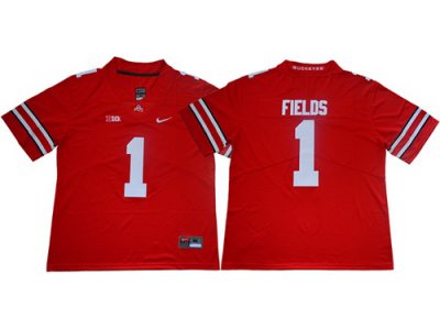 NCAA Ohio State Buckeyes #1 Justin Fields Red College Football Jersey