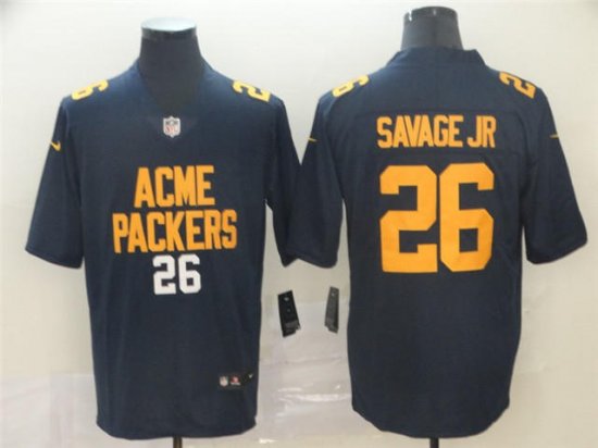 Green Bay Packers #26 Darnell Savage Jr. Navy City Edition Limited Jersey