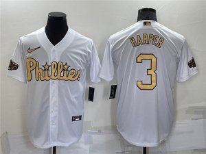 Philadelphia Phillies #3 Bryce Harper White 2022 MLB All-Star Game Cool Base Jersey