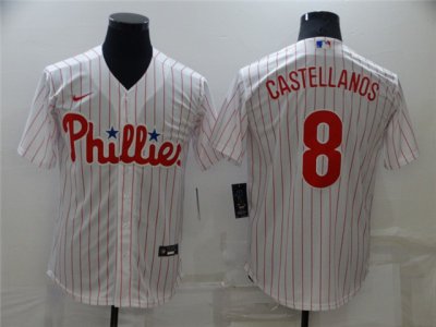 Philadelphia Phillies #8 Nick Castellanos White Cool Base Jersey