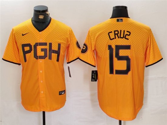 Pittsburgh Pirates #15 Oneil Cruz Gold 2023 City Connect Jersey