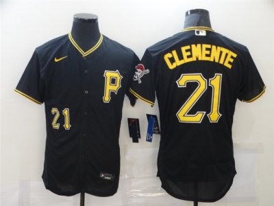 Pittsburgh Pirates #21 Roberto Clemente Black Flex Base Jersey