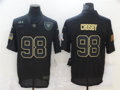 Las Vegas Raiders #98 Maxx Crosby 2020 Black Salute To Service Limited Jersey