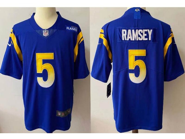 Los Angeles Rams #5 Jalen Ramsey Royal Vapor Limited Jersey - Click Image to Close