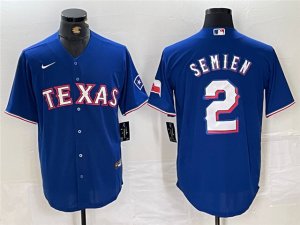 Texas Rangers #2 Marcus Semien Royal Blue Limited Jersey