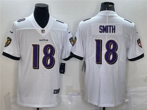 Baltimore Ravens #18 Roquan Smith White Vapor Limited Jersey