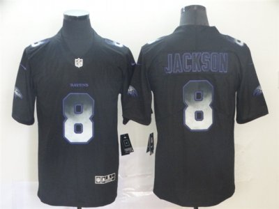 Baltimore Ravens #8 Lamar Jackson Black Arch Smoke Limited Jersey