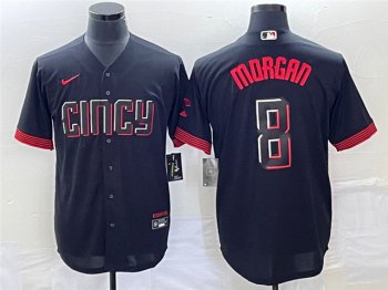 Cincinnati Reds #8 Joe Morgan Black 2023 City Connect Jersey