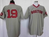 Boston Red Sox #19 Fred Lynn 1975 Throwback Gray Jersey
