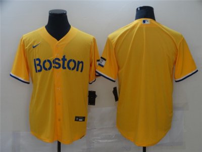 Boston Red Sox Blank Gold 2021 City Connect Cool Base Team Jersey