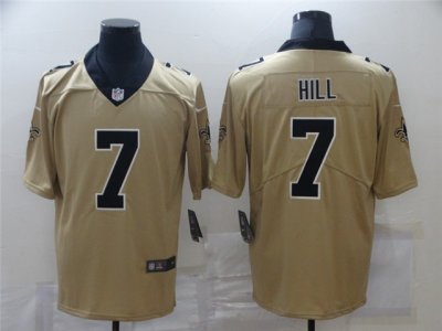 New Orleans Saints #7 Taysom Hill Gold Inverted Limited Jersey