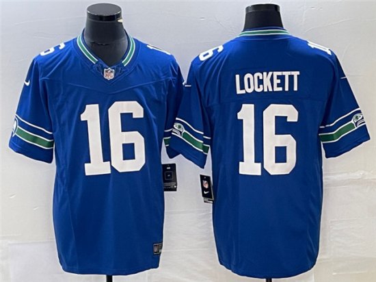 Seattle Seahawks #16 Tyler Lockett Royal Throwback Vapor F.U.S.E. Limited Jersey