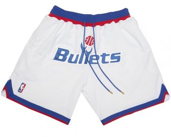 Washington Bullets Just Don Bullets White Basketball Shorts