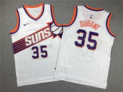 Youth Phoenix Suns #35 Kevin Durant 2023-24 New White Swingman Jersey