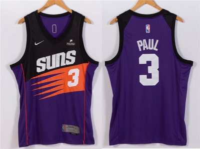 Phoenix Suns #3 Chris Paul Purple 1990s' Throwback Swingman Jersey