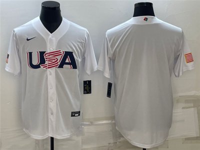 USA Blank White 2023 World Baseball Classic Team Jersey