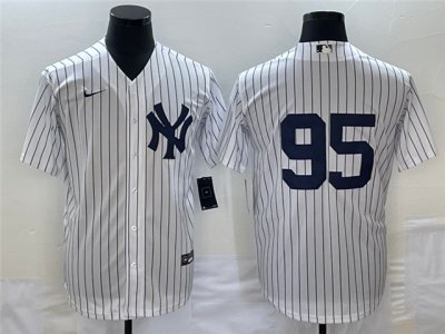 New York Yankees #95 Oswaldo Cabrera White Without Name Cool Base Jersey