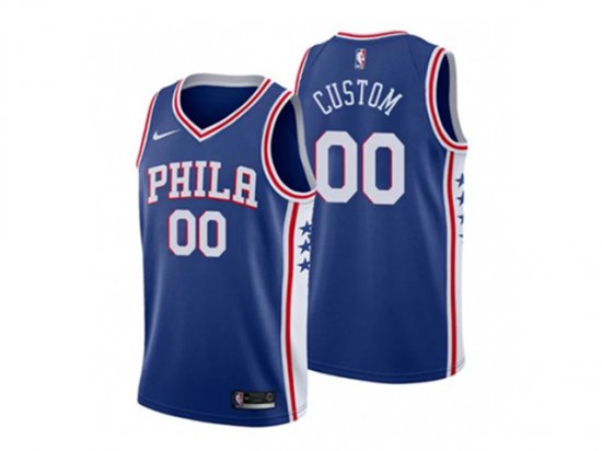 Philadelphia 76ers Custom #00 Blue Swingman Jersey