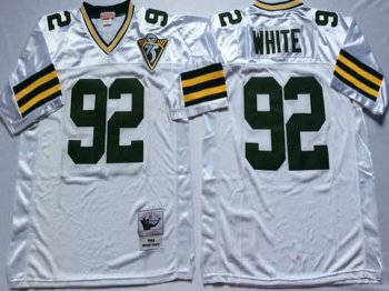 Green Bay Packers #92 Reggie White Throwback White Jersey