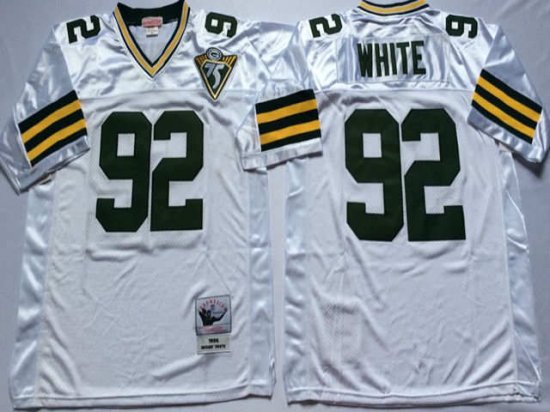 Green Bay Packers #92 Reggie White Throwback White Jersey