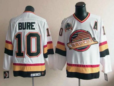 Vancouver Canucks #10 Pavel Bure 1989 CCM Vintage White Jersey