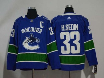 Vancouver Canucks #33 Henrik Sedin Home Blue Jersey