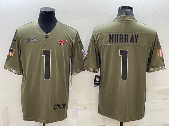 Arizona Cardinals #1 Kyler Murray 2022 Olive Salute To Service Limited Jersey