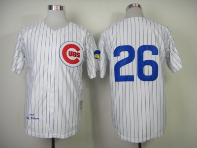 Chicago Cubs #26 Billy Williams Blue 1969 Throwback White Jersey
