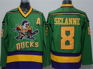 Anaheim Mighty Ducks #8 Teemu Selänne CCM Green Movie Jersey