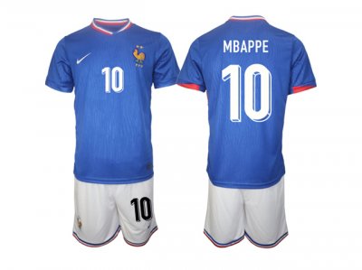 National France #10 Mbappe Home Blue 2024/25 Soccer Jersey