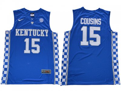 Kentucky Wildcats #15 DeMarcus Cousins Blue College Basketball Jersey