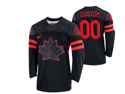 NHL Team Canada Cutom #00 Alternate Black 2022 Beijing Winter Olympics Jersey