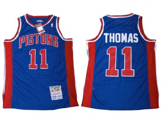 Detroit Pistons #11 Isiah Thomas 1988-89 Throwback Blue Jersey