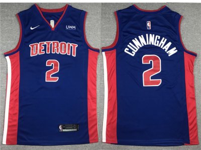 Detroit Pistons #2 Cade Cunningham Blue Swingman Jersey