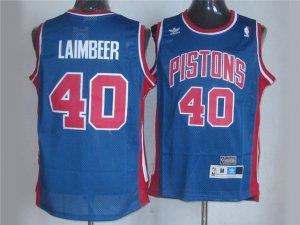 Detroit Pistons #40 Bill Laimbeer Blue Hardwood Classics Jersey