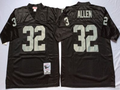 Los Angeles Raiders #32 Marcus Allen Throwback Black Jersey