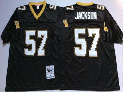 New Orleans Saints #57 Rickey Jackson 1987 Throwback Black Jersey