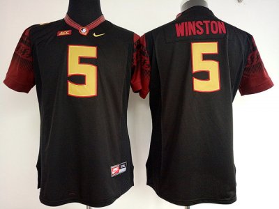 NCAA Florida State Seminoles #5 Jameis Winston Black College Football Jersey